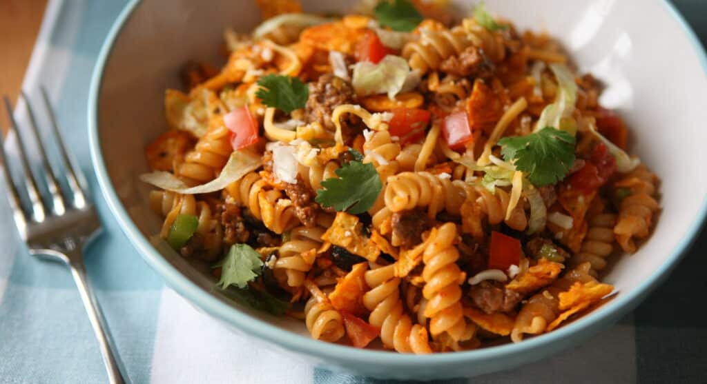 Bison Taco Pasta Salad